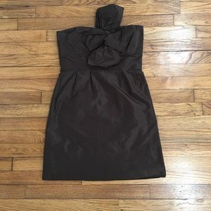 J Crew bow monde dress in chocolate brown-size 4P
